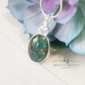 Pebbles and Sunsets double sided pendant - G & P Collection- Sterling Silver