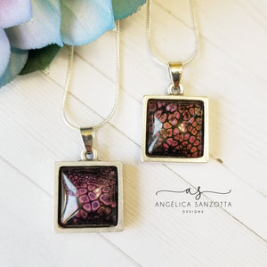 Fire Pebbles Square Pendant - 1 of 2 G & P Collection