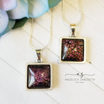 Load image into Gallery viewer, Fire Pebbles Square Pendant - 2 of 2 G &amp; P Collection
