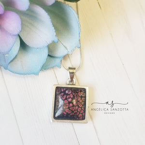 Fire Pebbles Square Pendant - 1 of 2 G & P Collection