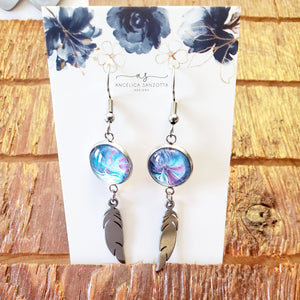 Blue Feathers earrings