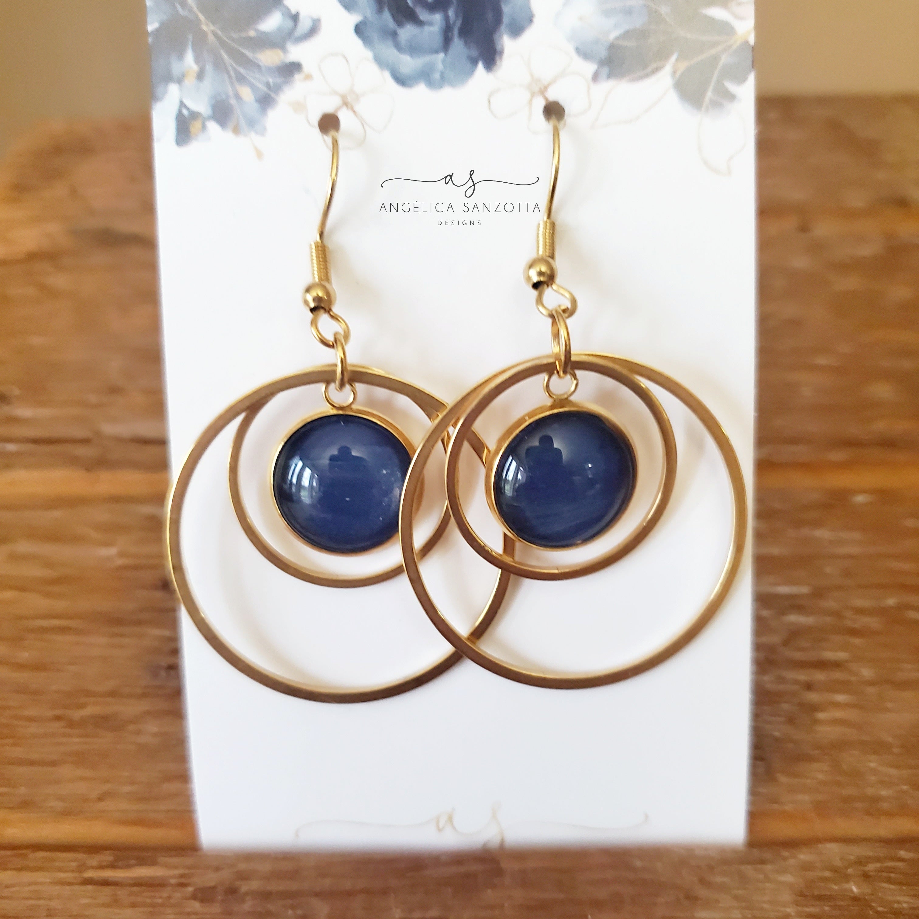 Deep blue earrings