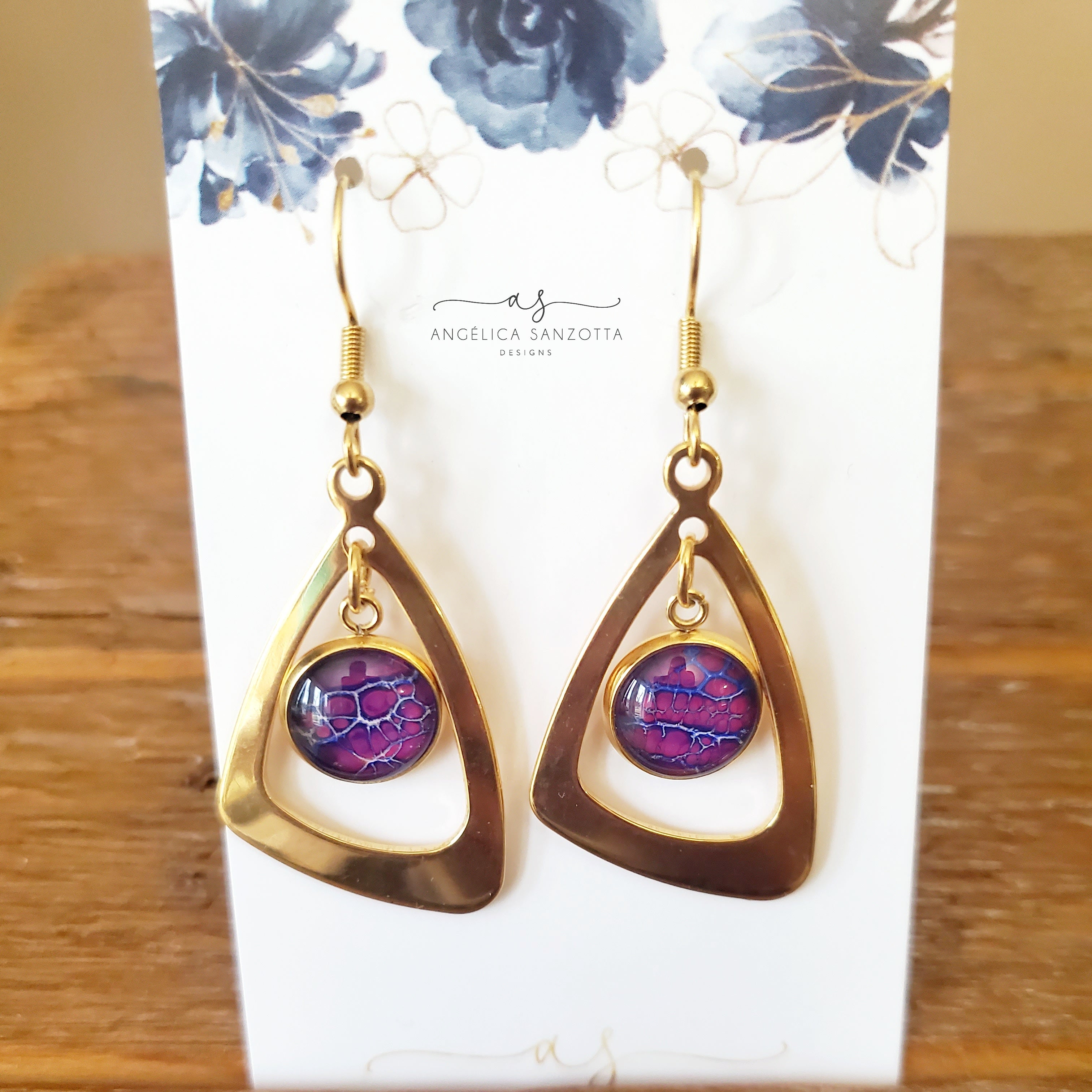 Purple Landscape earrings
