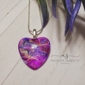 " Magenta" heart pendant