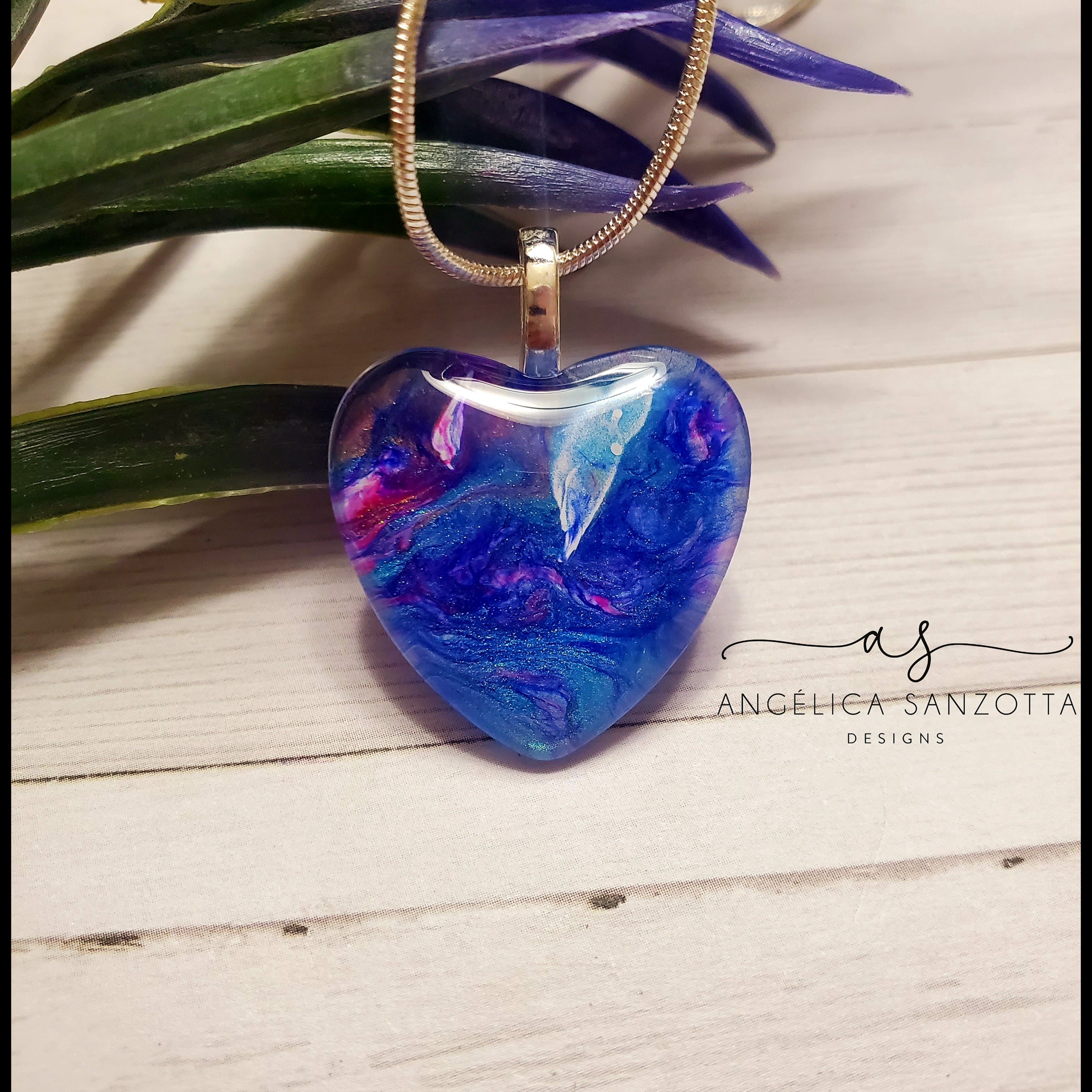 "Sky" heart pendant