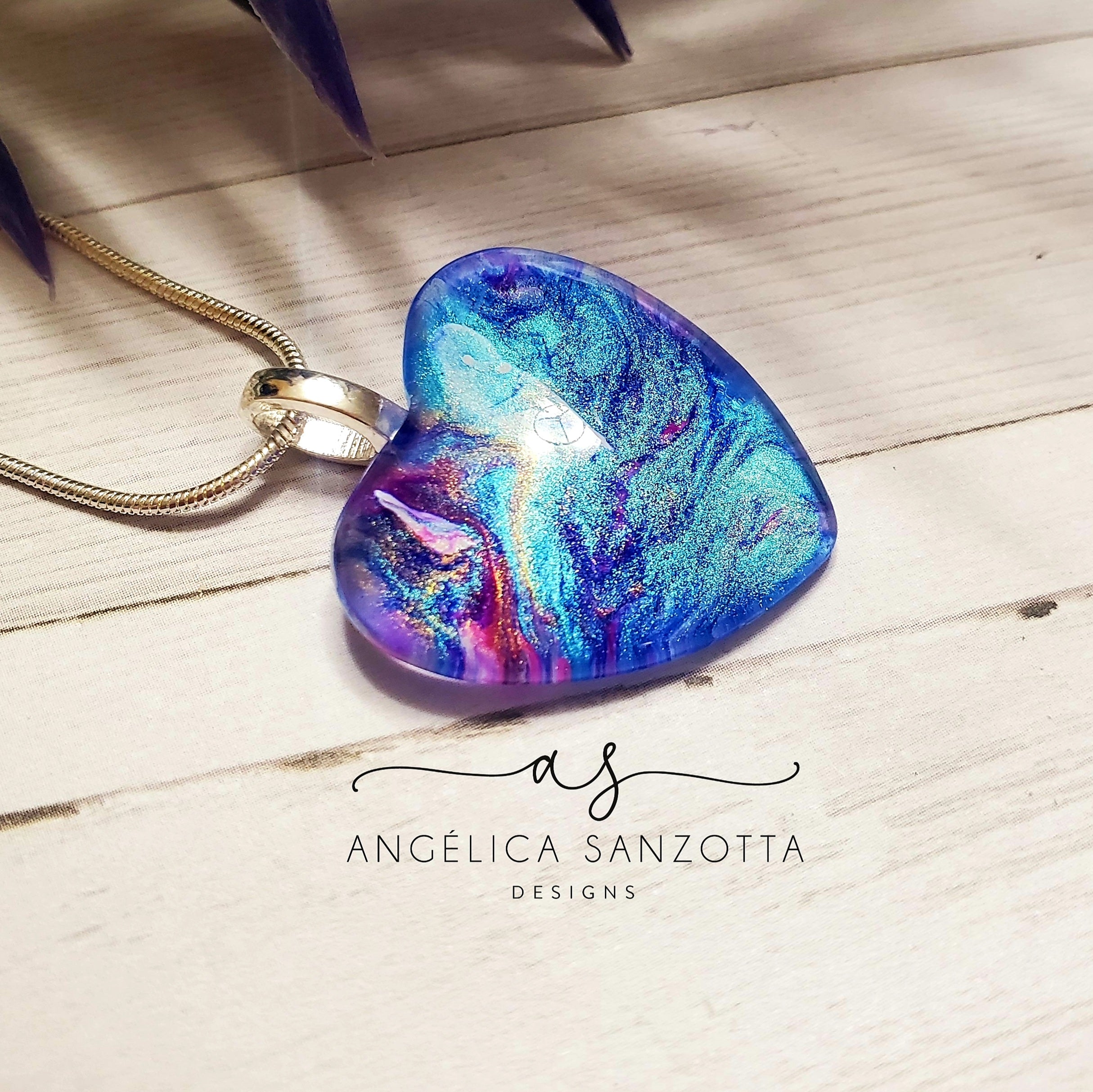 "Sky" heart pendant