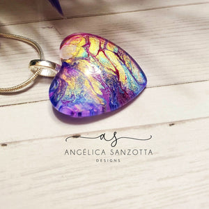 "Coral" heart pendant