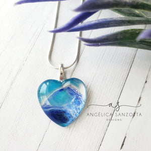 "Deep Ocean" heart pendant