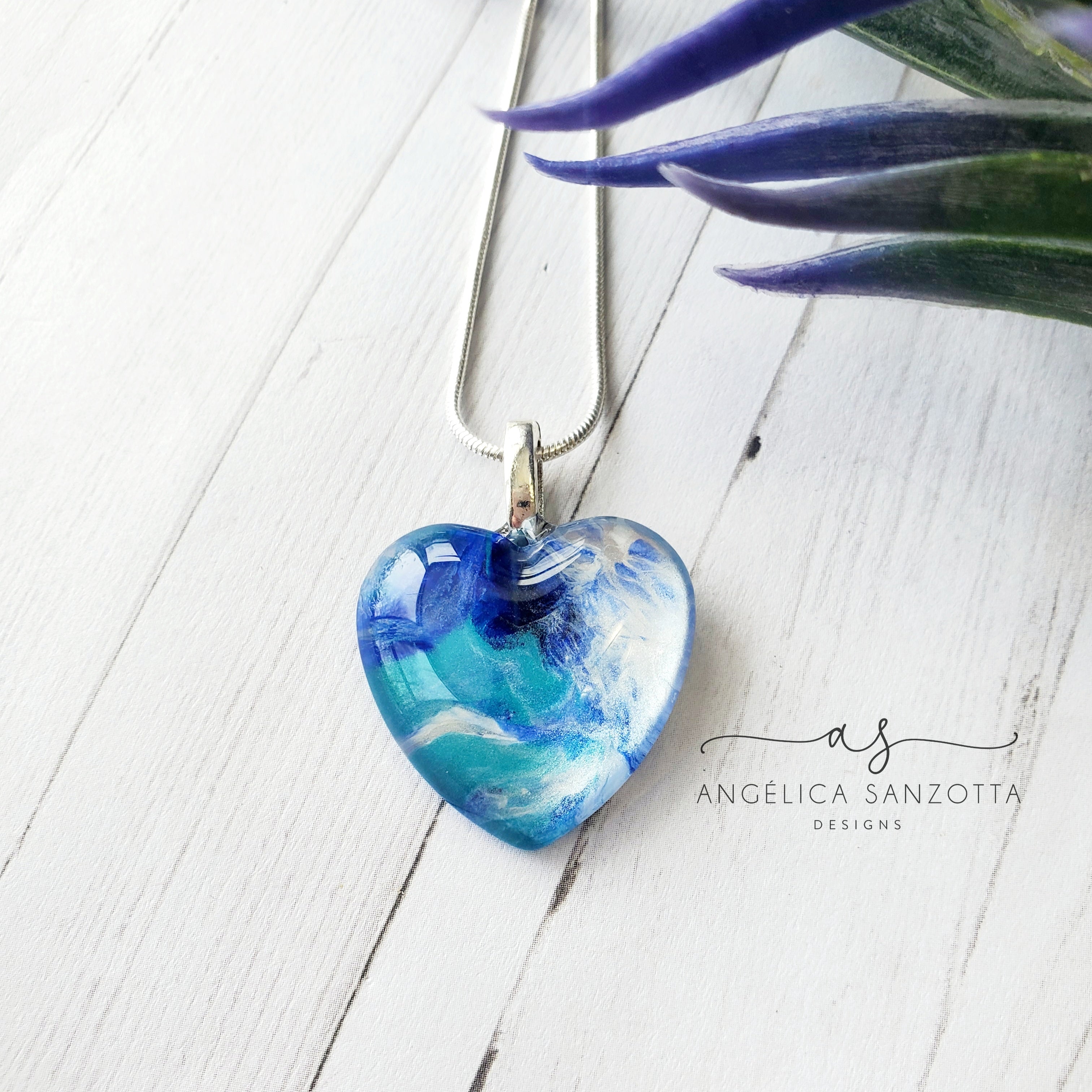 "Blue Sky" heart pendant