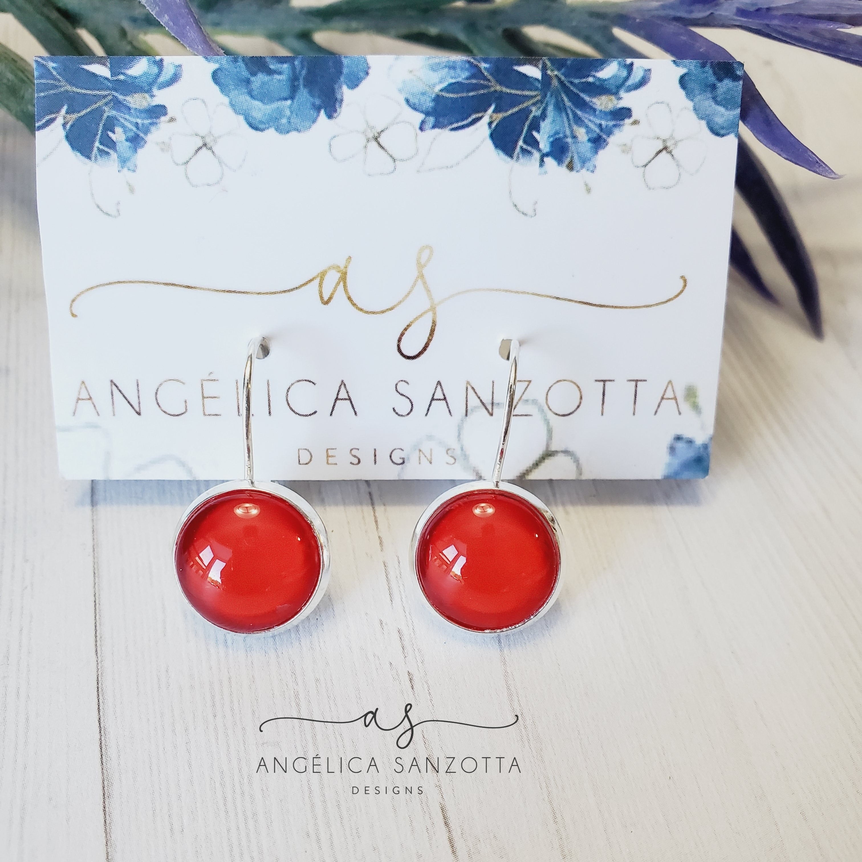 "Lady in Red" earrings