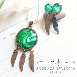 "Emerald Dream Catcher" set